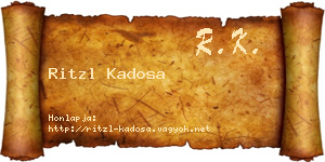 Ritzl Kadosa névjegykártya