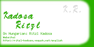 kadosa ritzl business card